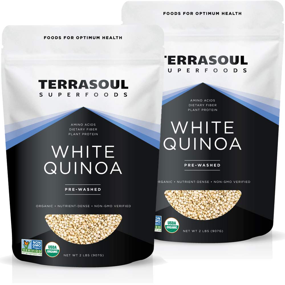 Terrasoul Organic White Quinoa, 4 Lbs – Pre-Washed, Gluten-Free, Plant Protein