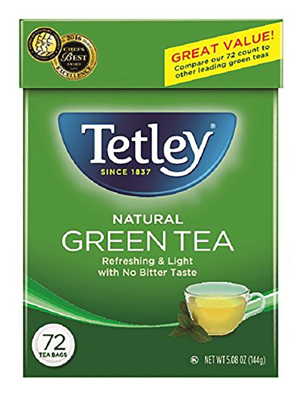 Tetley Green Tea – 72 Teabags (Pack of 6) | Smooth, Refreshing Brew