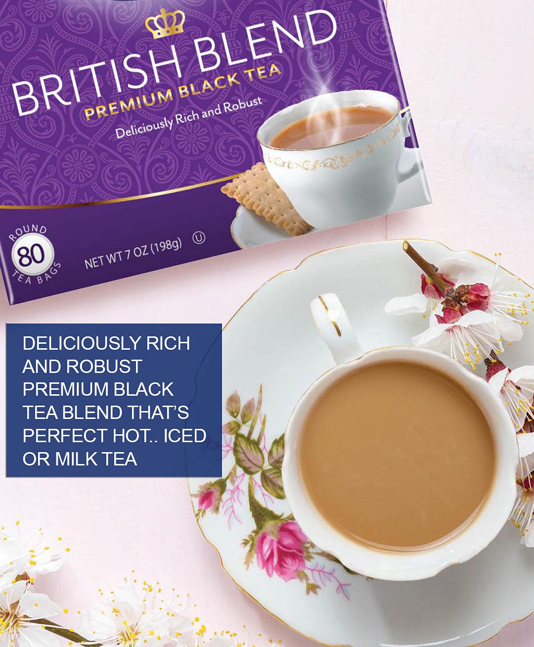 Tetley British Blend Premium Black Tea – 80 Teabags (Pack of 4)