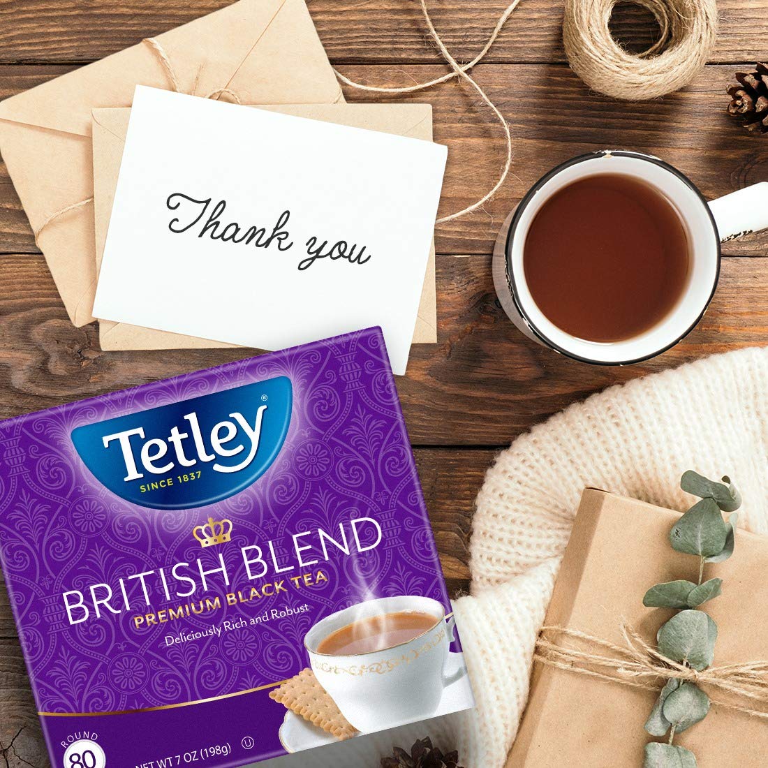 Tetley British Blend Premium Black Tea – 80 Teabags (Pack of 4)