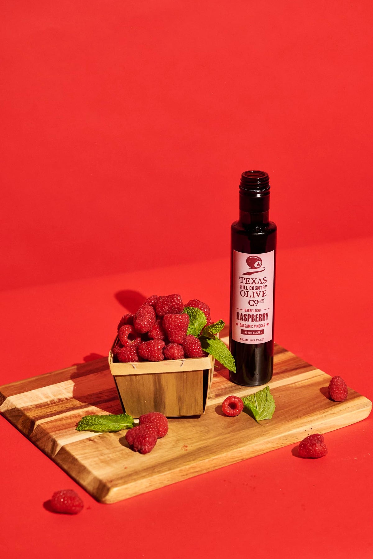 Texas Hill Country Olive Co. Raspberry Balsamic Vinegar – Barrel-Aged Infused