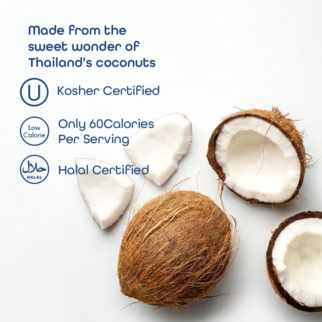 Thai Coco Organic Coconut Water – 100% Pure & Unsweetened, USDA Organic, 6 x 1L Tetra Cartons