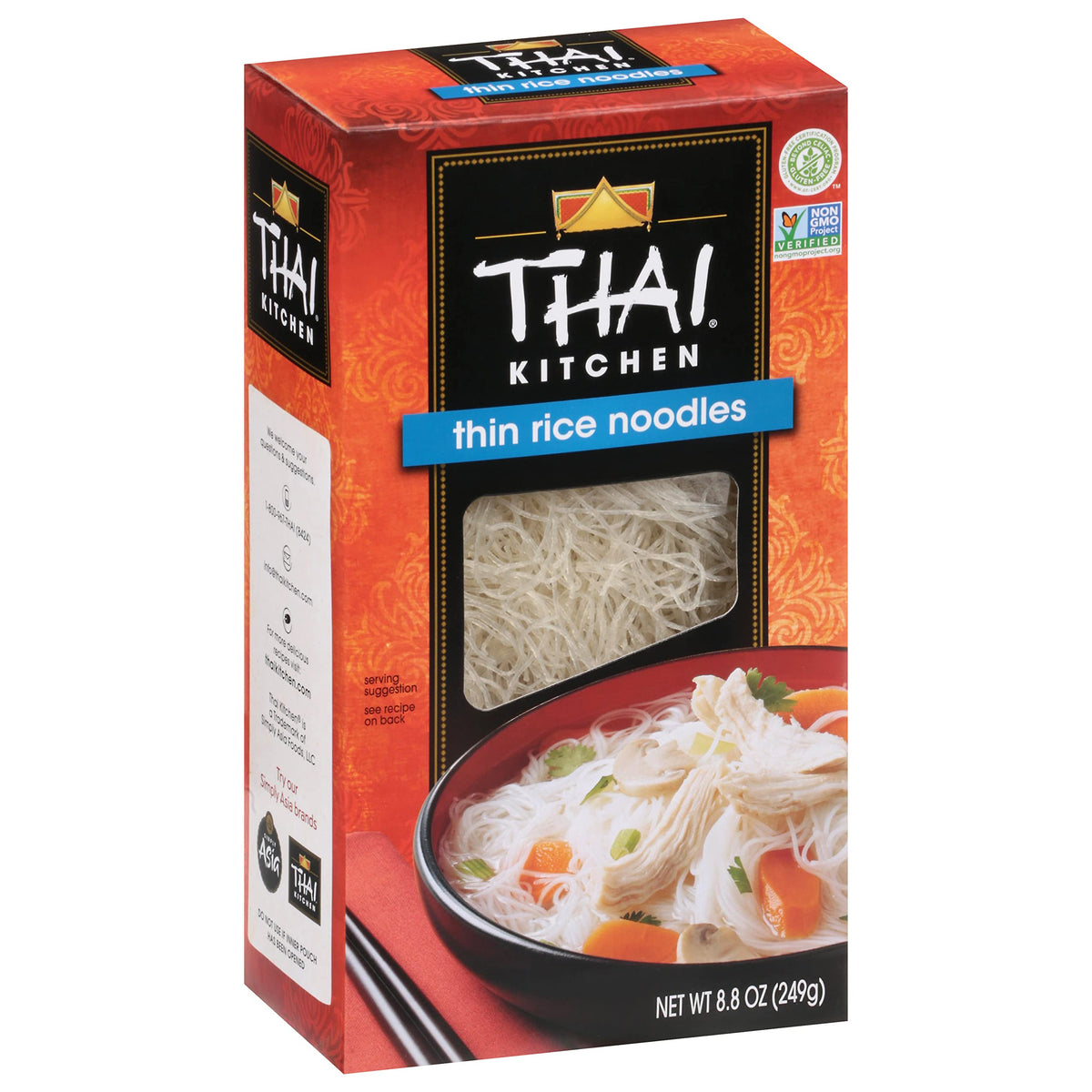 Thai Kitchen Gluten Free Thin Rice Noodles – 8.8 oz (Pack of 6) | Vegan & Wheat-Free