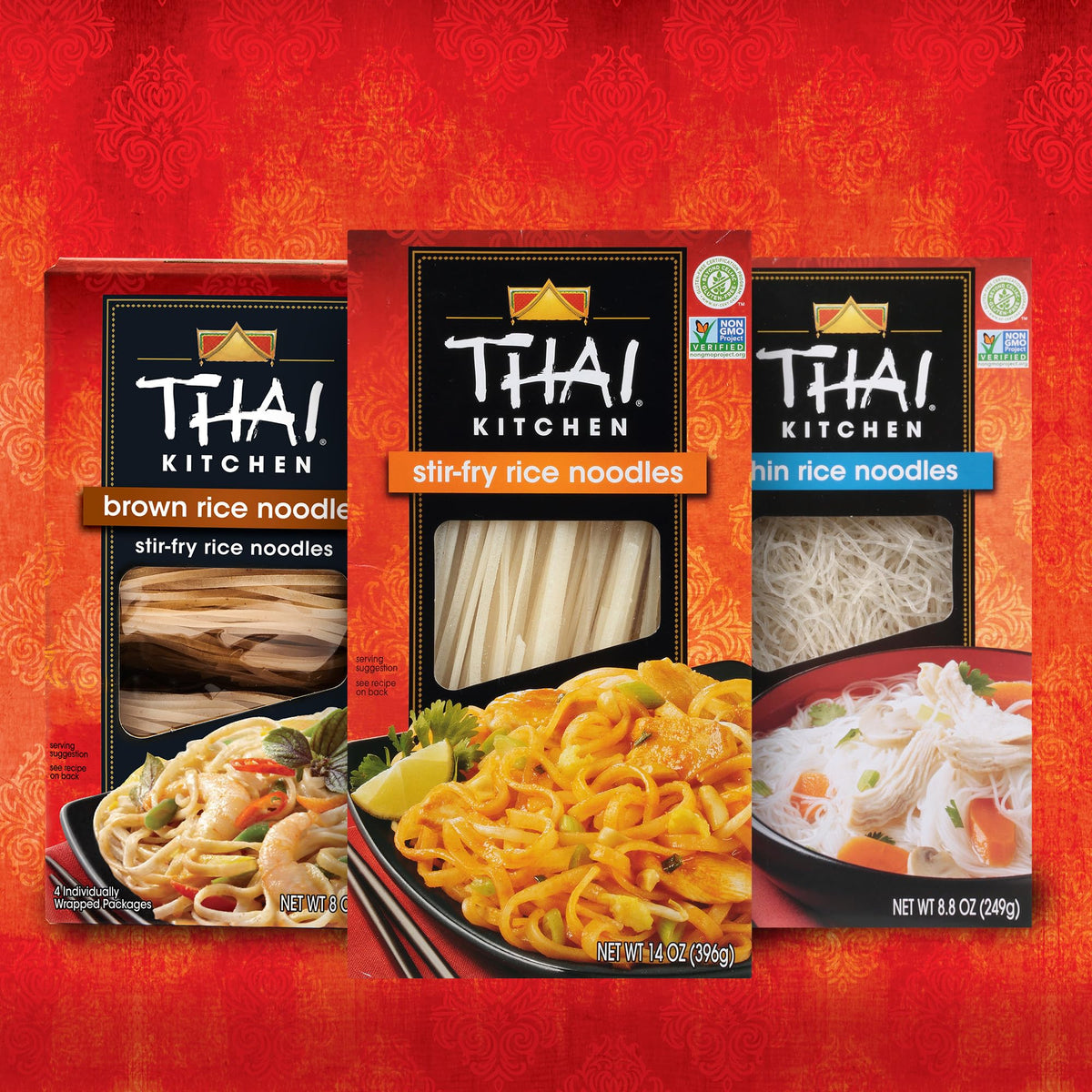 Thai Kitchen Gluten Free Thin Rice Noodles – 8.8 oz (Pack of 6) | Vegan & Wheat-Free