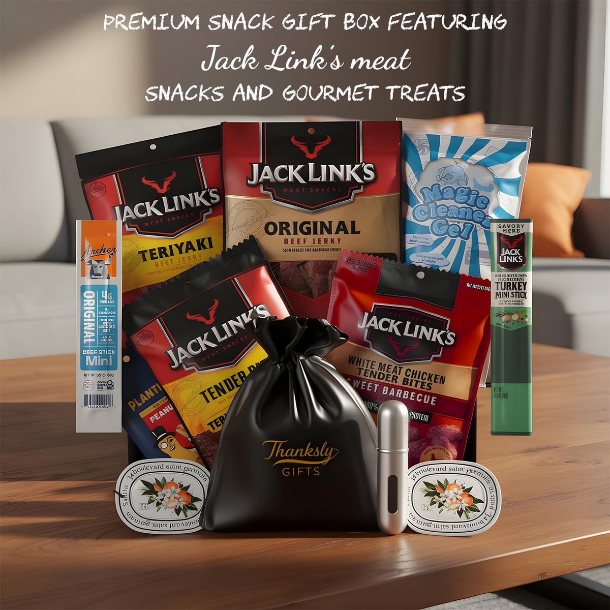 THANKSLY GIFTS: Ultimate Beef Jerky Gift Baskets for Men – Meat & Cheese Variety Pack