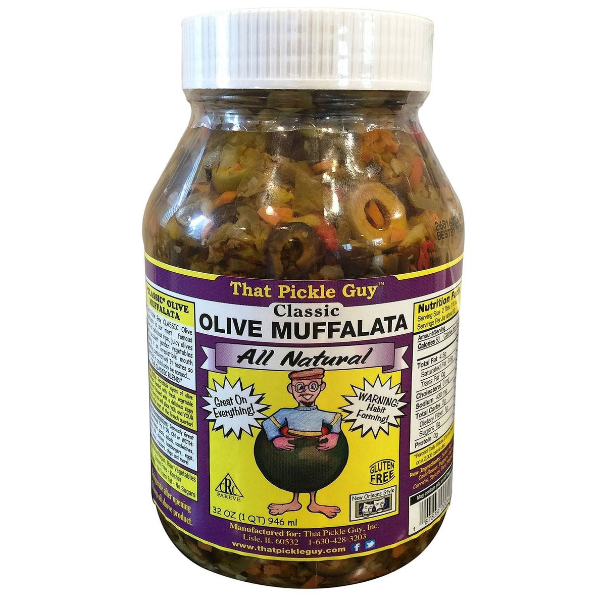 That Pickle Guy Classic Olive Muffalata Mix, 32 oz Jar | Bold Olive Flavors for Sandwiches & Antipasto