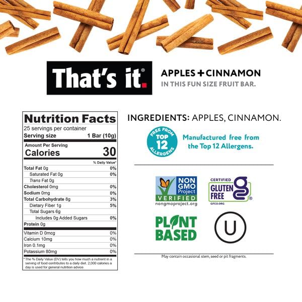 That's it. Fun Size Fruit Bars Variety Pack – Cherry-Cinnamon (50 x 10g), Non-GMO, Kosher, Gluten Free