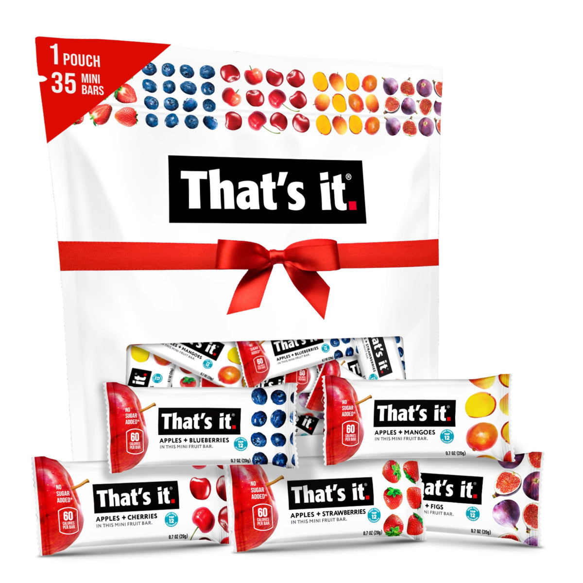 That's it. Mini Fruit Bars Variety 35 Pack – No Sugar, Plant-Based & Gluten Free