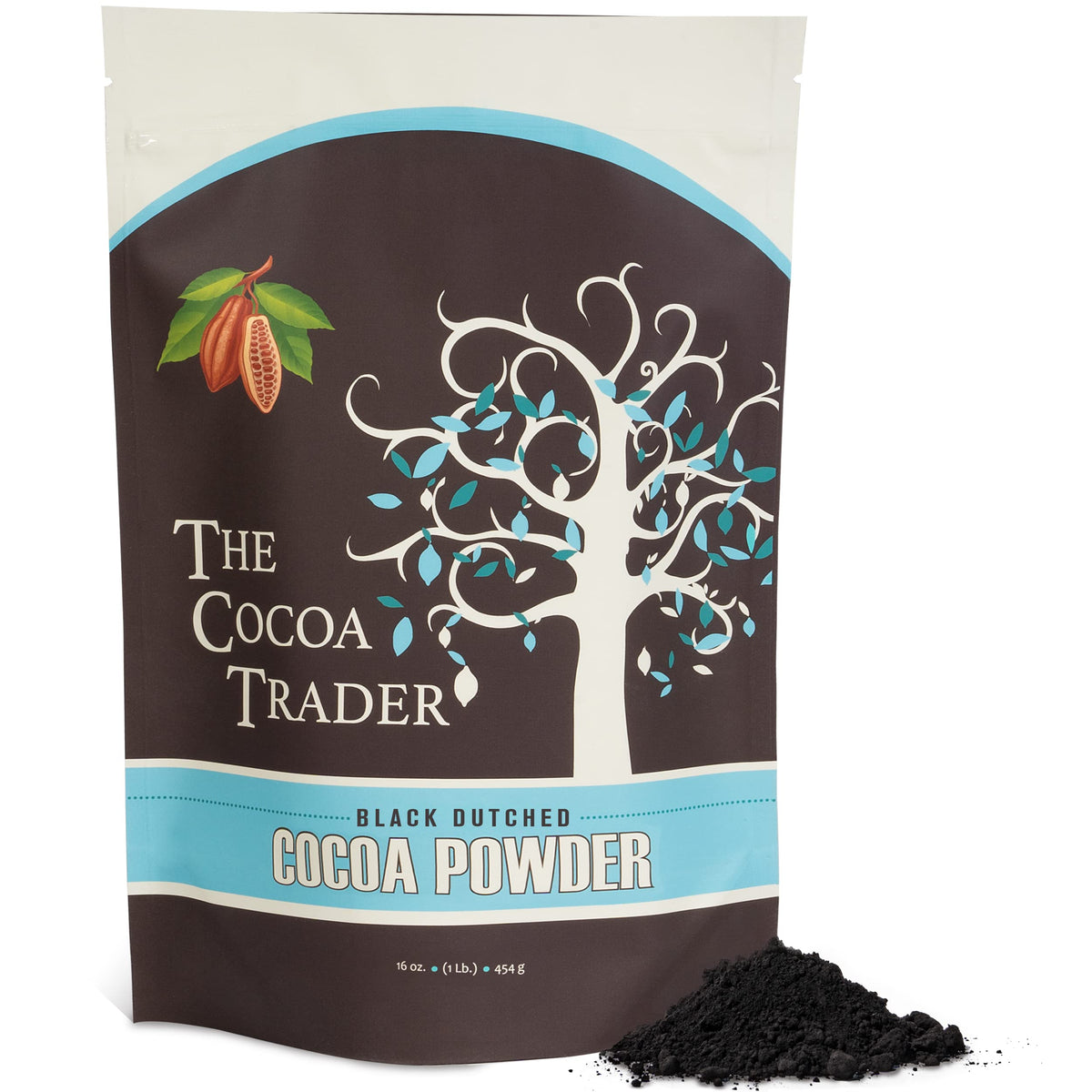 Black Dutch-Processed Cocoa Powder (1 lb) – The Cocoa Trader | Unsweetened, Alkalized, Vegan & Gluten-Free, Keto Friendly