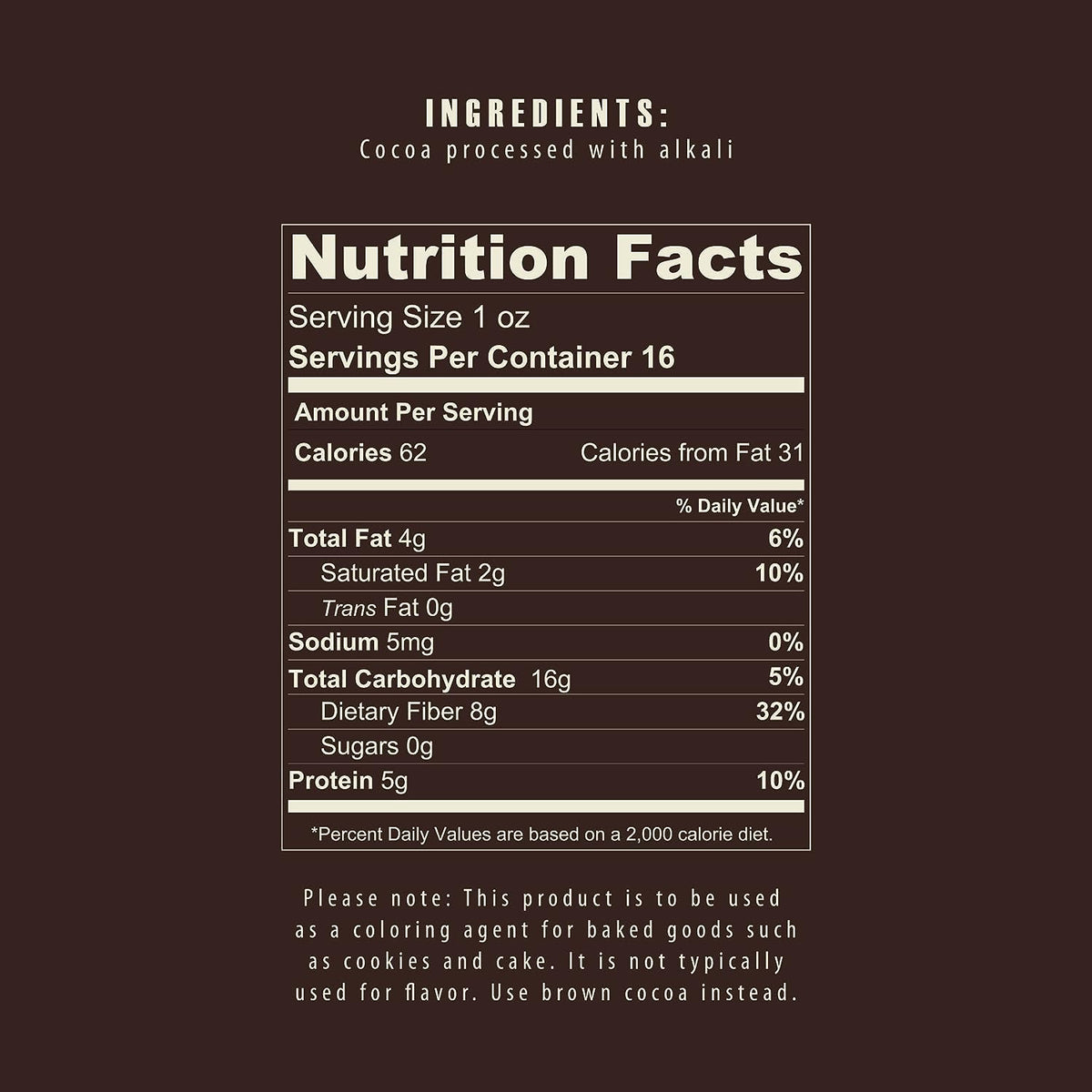 Black Dutch-Processed Cocoa Powder (1 lb) – The Cocoa Trader | Unsweetened, Alkalized, Vegan & Gluten-Free, Keto Friendly