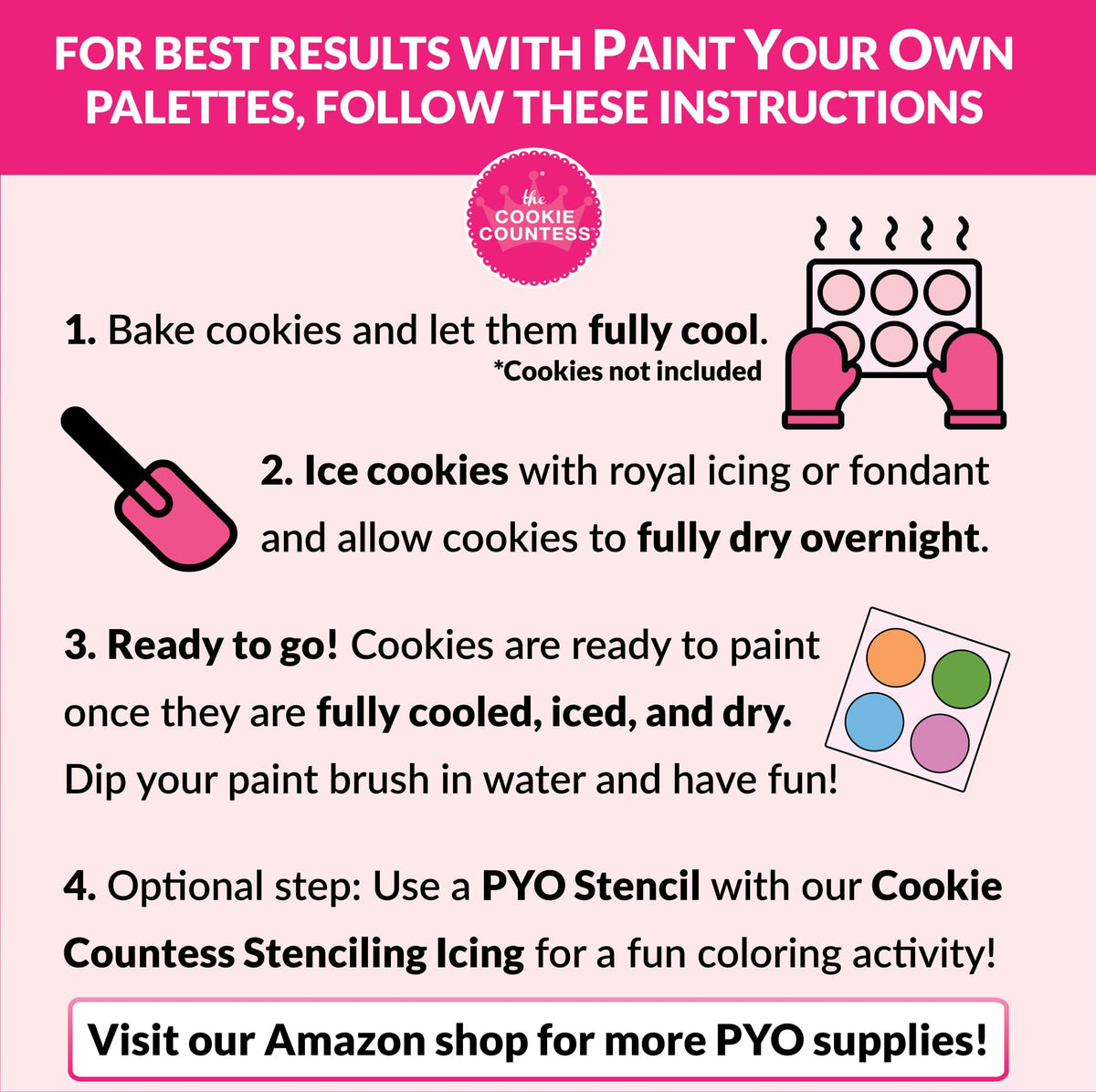 The Cookie Countess PYO Edible Paint Palettes – Valentine's 36 Pouch