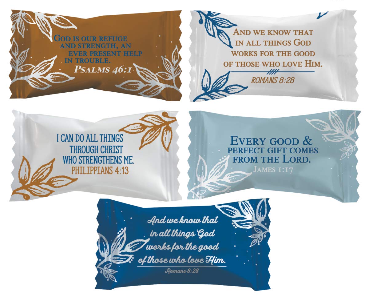 The Dreidel Company Bible Verses Buttermints – Fat-Free, Individually Wrapped Butter Mints (110 Pieces)