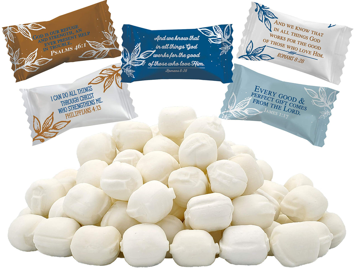 The Dreidel Company Bible Verses Buttermints – Fat-Free, Individually Wrapped Butter Mints (110 Pieces)