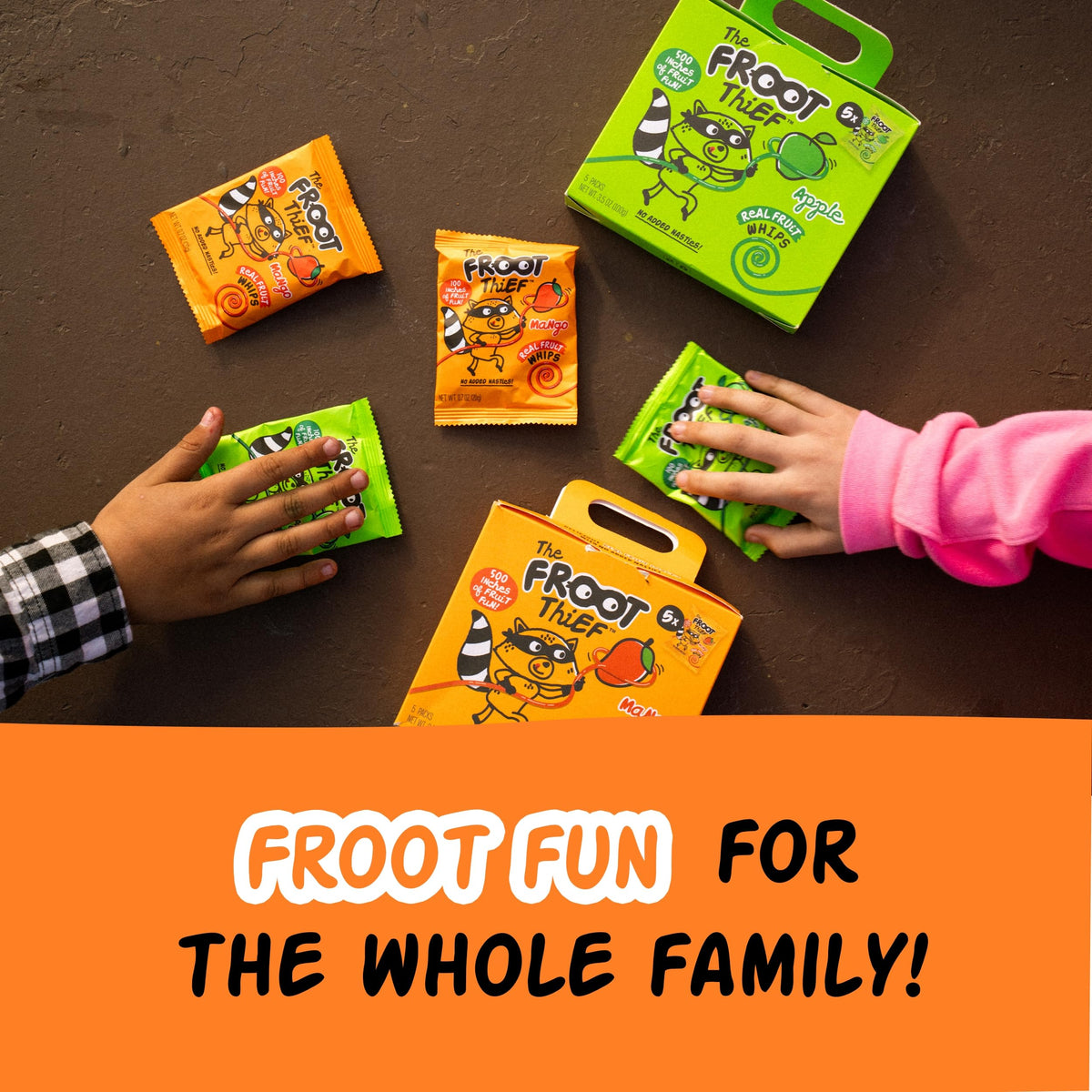 THE FROOT THIEF Mango Fruit Snack Whips – 24 Pack, Nut Free Real Mango Kids Snacks