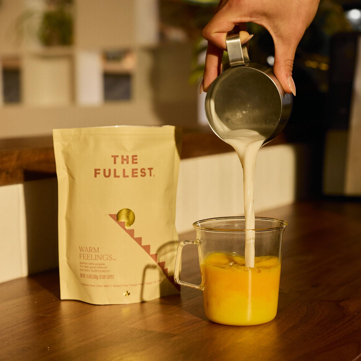 THE FULLEST Saffron Latte 10 Sachets — Caffeine-Free, Vegan & Sugar-Free