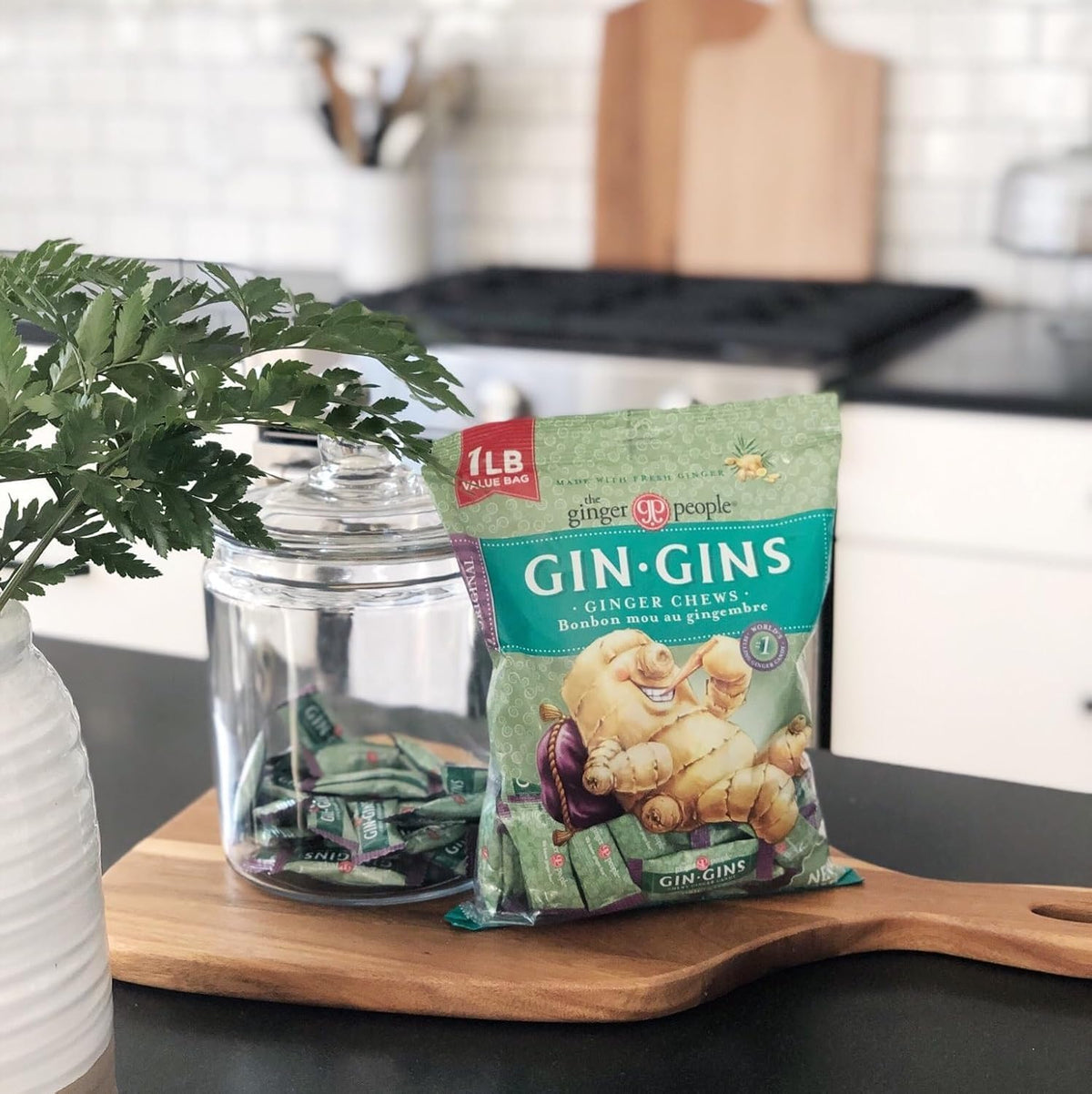 GIN GINS Original Ginger Chews – The Ginger People – 2-pack, 1 lb Each – Natural Ginger Candy