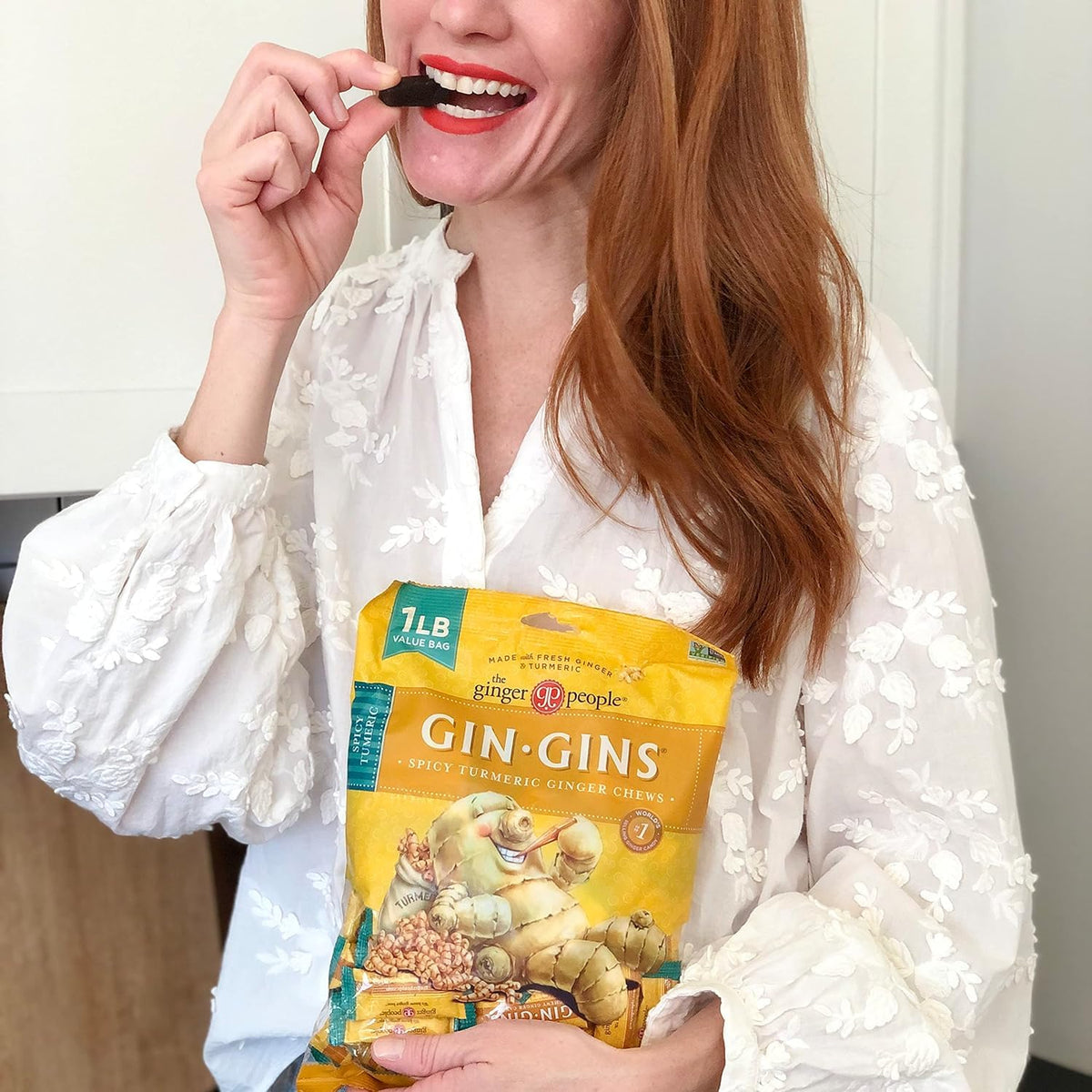 GIN GINS Spicy Turmeric Ginger Chews – The Ginger People – 2 x 16oz Bags