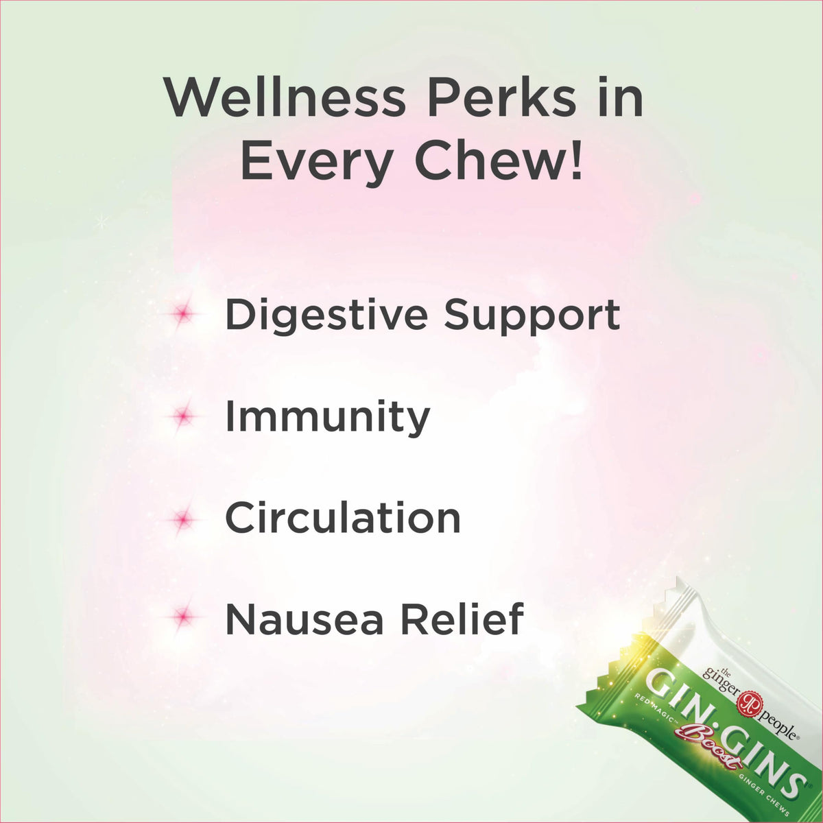 GIN GINS Boost Red Magic Ginger Chews | Natural Digestive Support & Immune Wellness – The Ginger People
