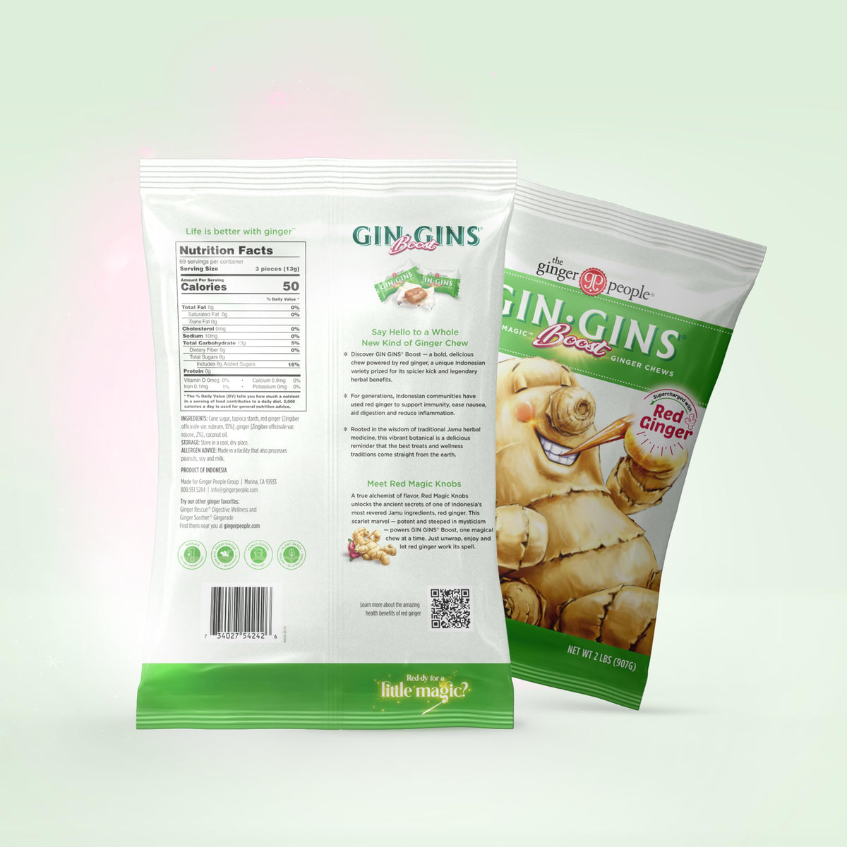 GIN GINS Boost Red Magic Ginger Chews | Natural Digestive Support & Immune Wellness – The Ginger People