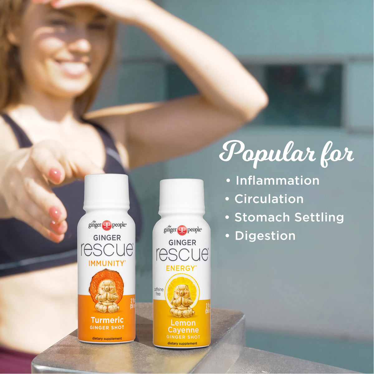 Ginger Rescue Shots by The Ginger People – Energy Boosting, Caffeine-Free, Lemon Cayenne (12 x 2 oz)