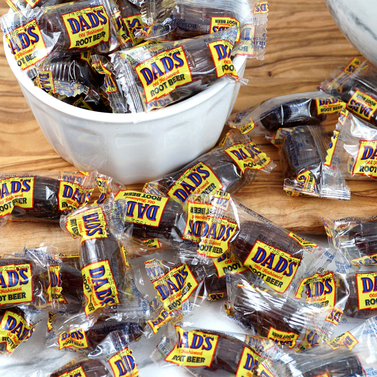 Dad's Root Beer Barrel Hard Candy – 4lb Bulk Bag (Approximately 200 pcs) | The Hampton Candy Company