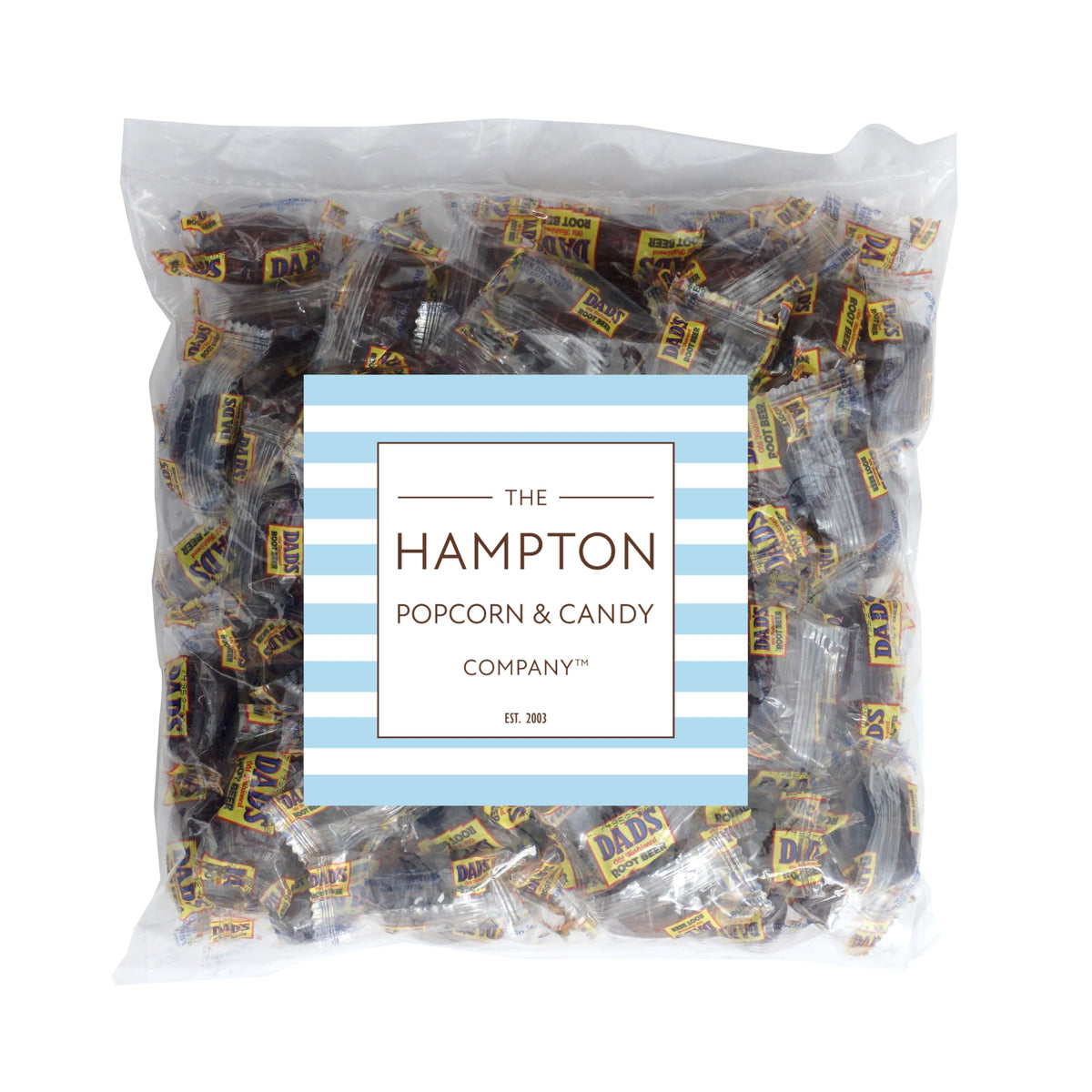 Dad's Root Beer Barrel Hard Candy – 4lb Bulk Bag (Approximately 200 pcs) | The Hampton Candy Company