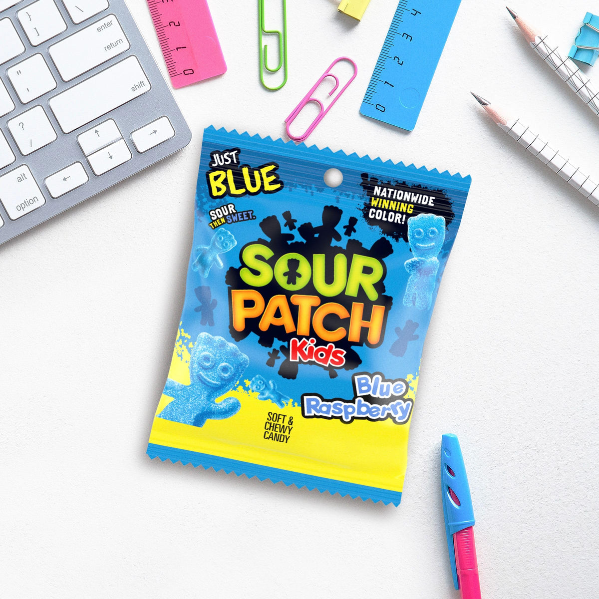 Sour Patch Kids Blue Raspberry 3.6 oz Bags (12-Pack) | The Hampton Candy Company