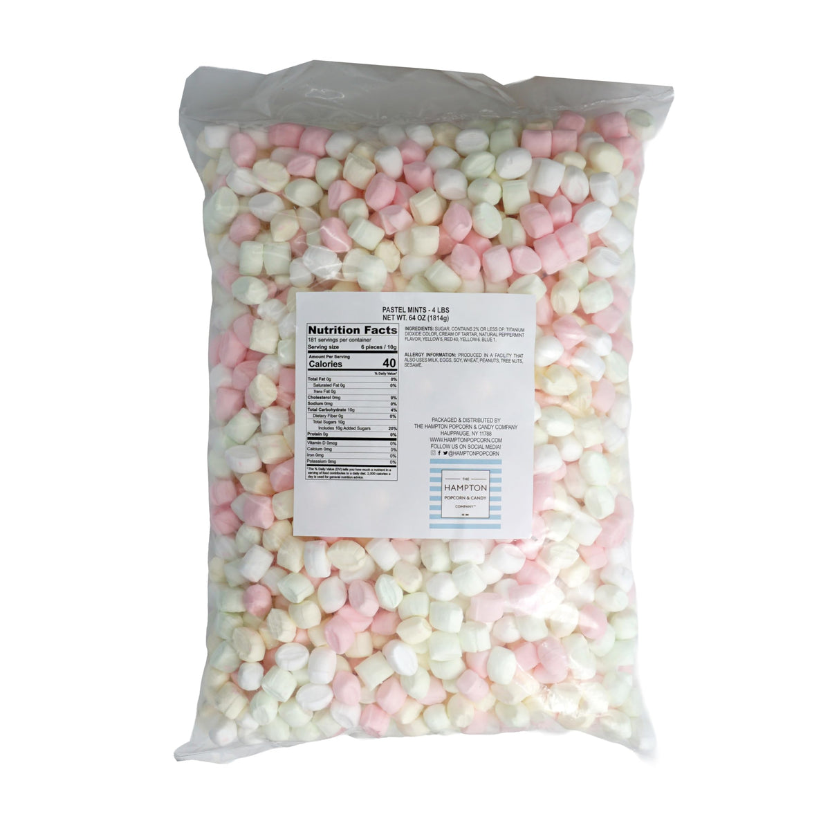 Assorted Party Mints, 4 lb Pastel Soft Mints Bulk Bag | The Hampton Candy Company