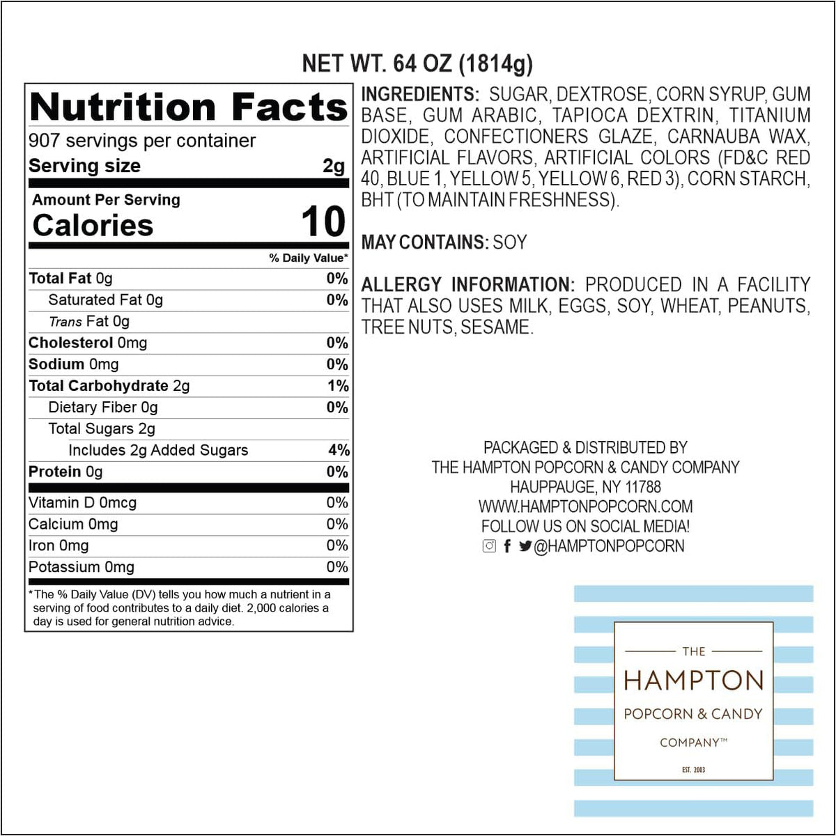 Gumballs for Gumball Machines – 0.5-Inch Mini Gumballs, 1,120 Pieces, 4lb Bulk | The Hampton Popcorn Company