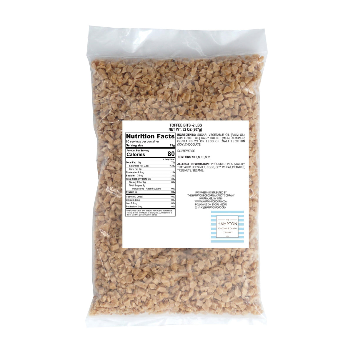 Toffee Bits 2 lb Bulk Bag – Ice Cream Topping & Baking by The Hampton Candy Company