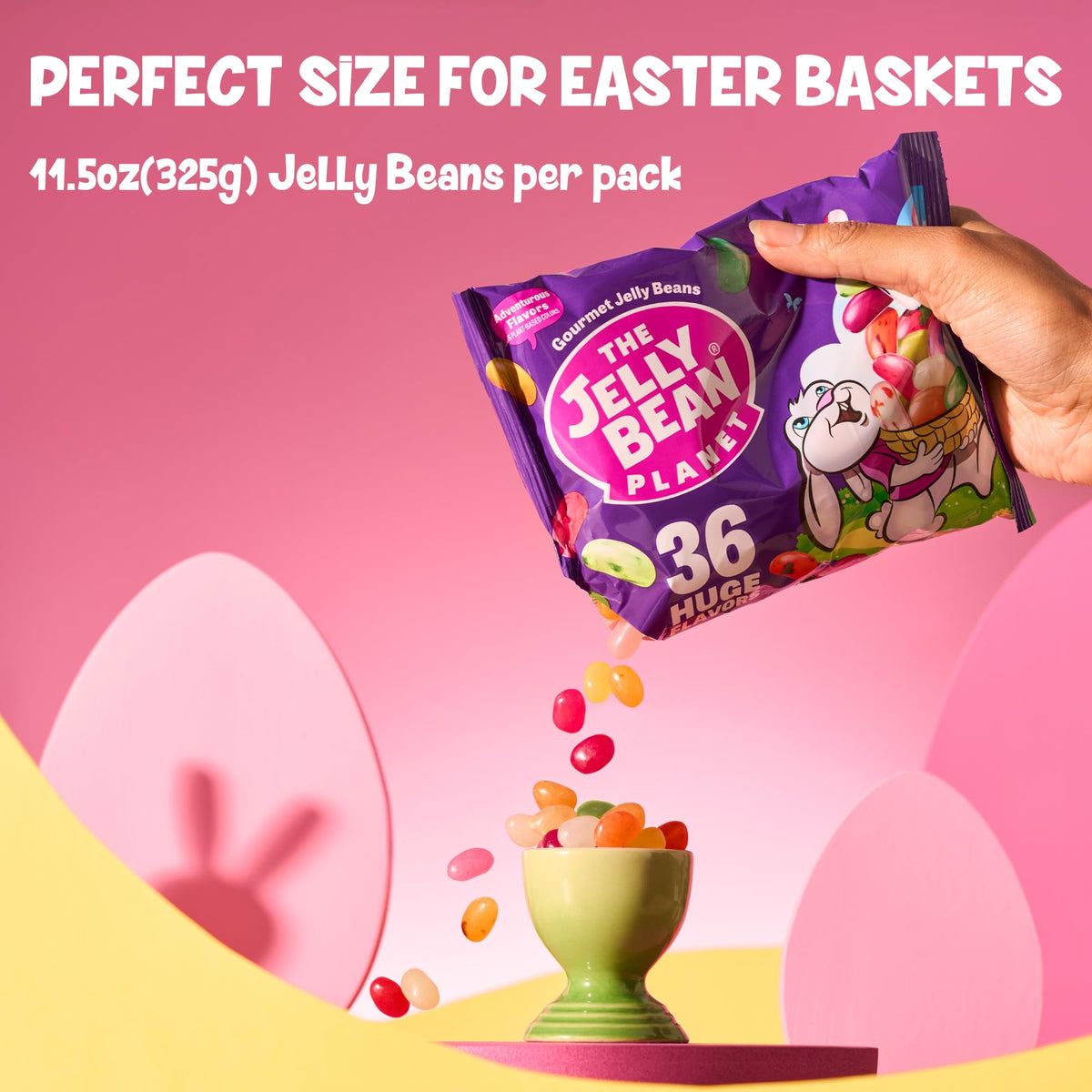 The Jelly Bean Planet Easter Jelly Beans, Pack of 3 — 11.5 oz Each, 36 Natural Flavors, Gluten Free