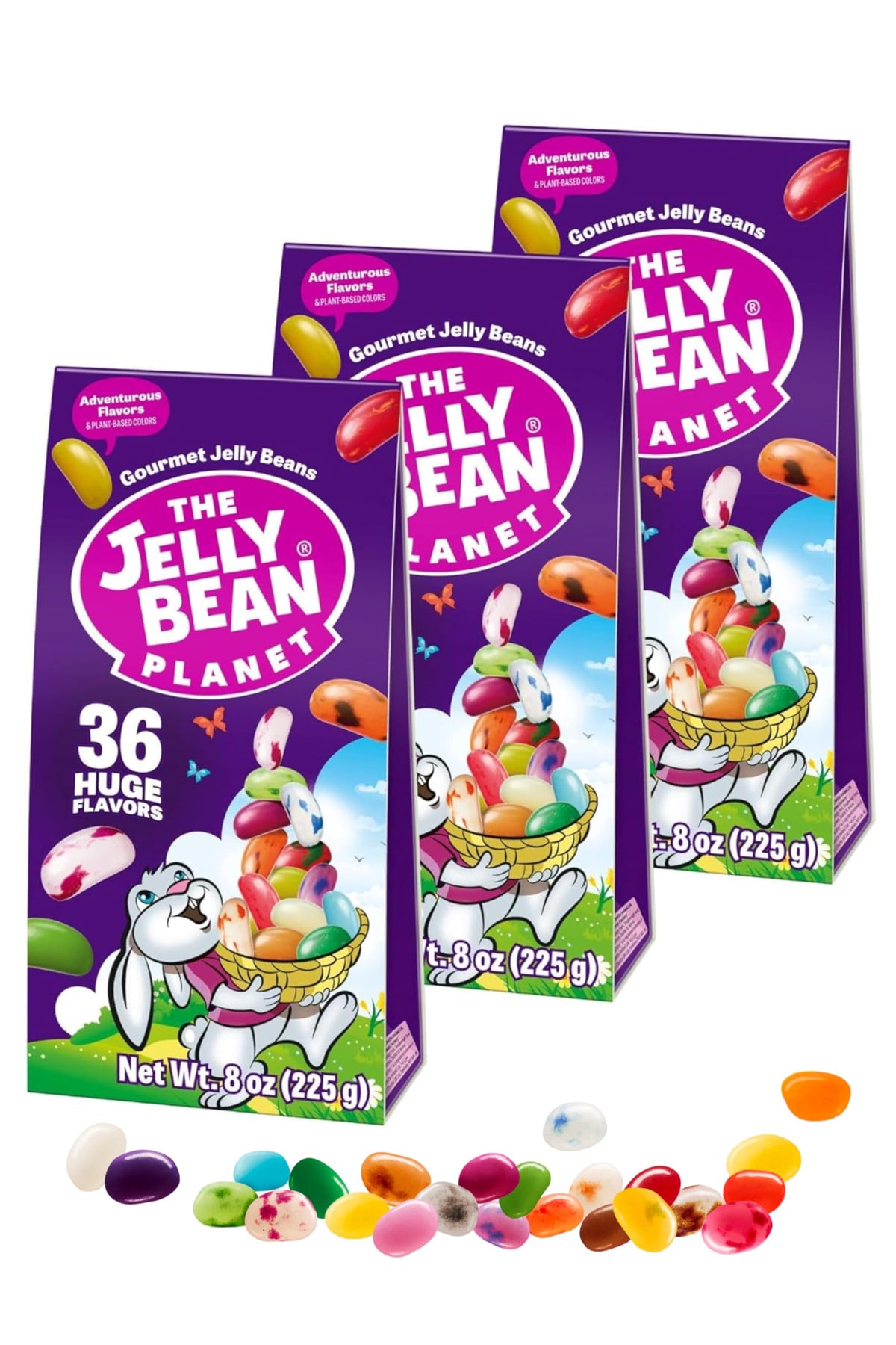 The Jelly Bean Planet Easter Jelly Beans — 3-Pack, 8 oz Each, 36 Natural Flavors