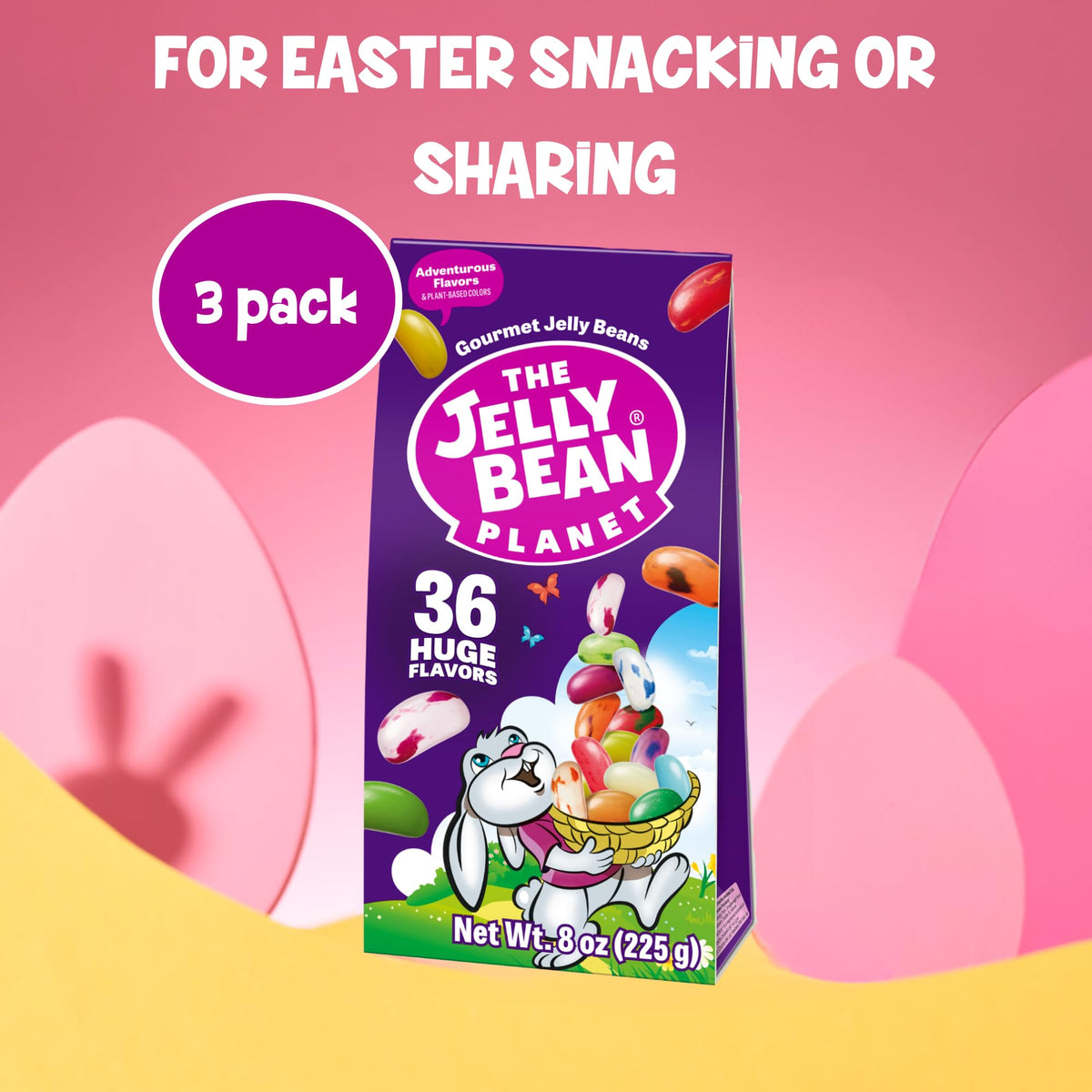 The Jelly Bean Planet Easter Jelly Beans — 3-Pack, 8 oz Each, 36 Natural Flavors