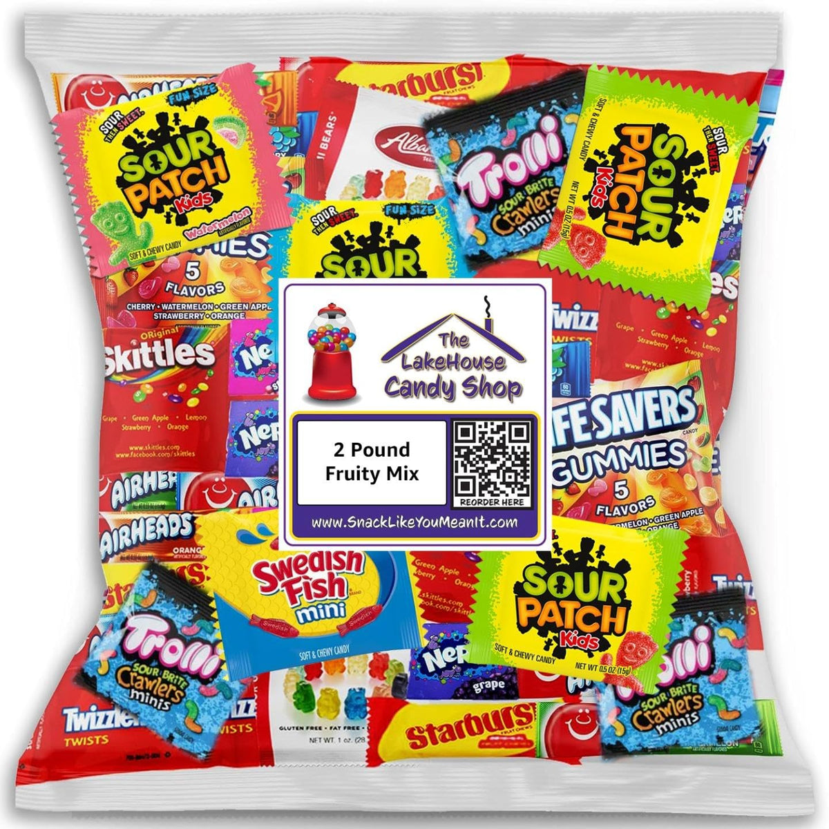 The LakeHouse Assorted Candy Variety Pack – 2 lb, Individually Wrapped Fruity, Sour, Gummy Treats for Parties