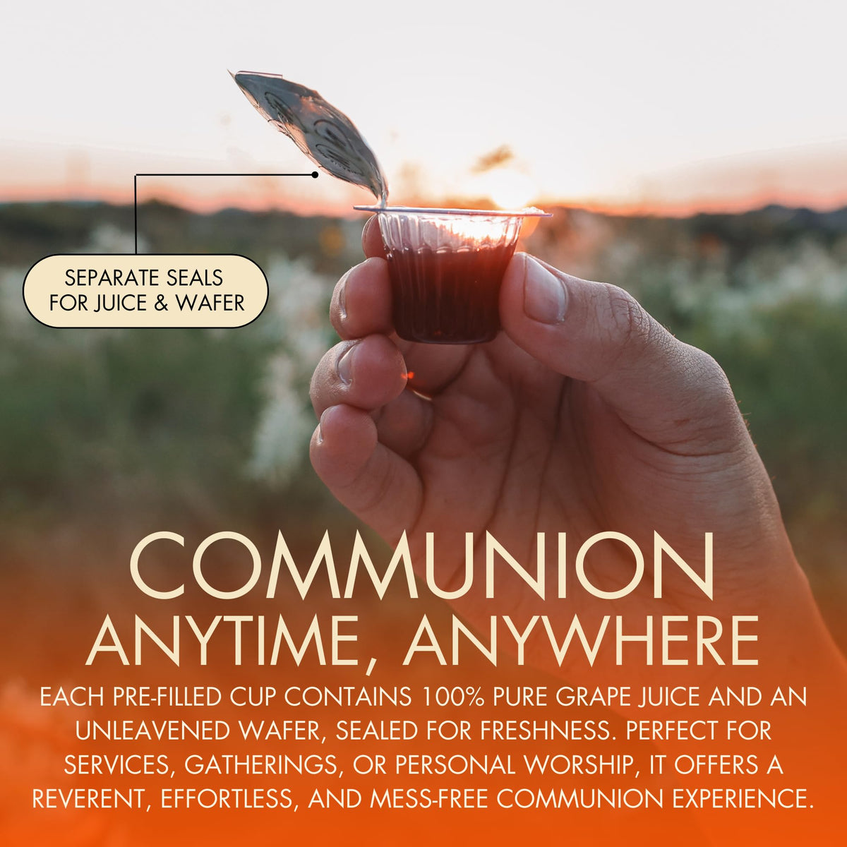 The Miracle Meal Pre-filled Communion Cups & Wafer Set – Box of 100 | Ready to Serve
