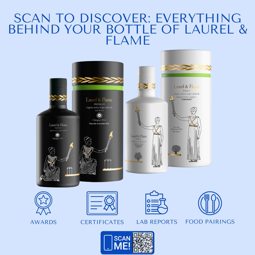 Laurel & Flame Fresh EVOO | The Olive Temple | Single Origin Greek Olive Oil