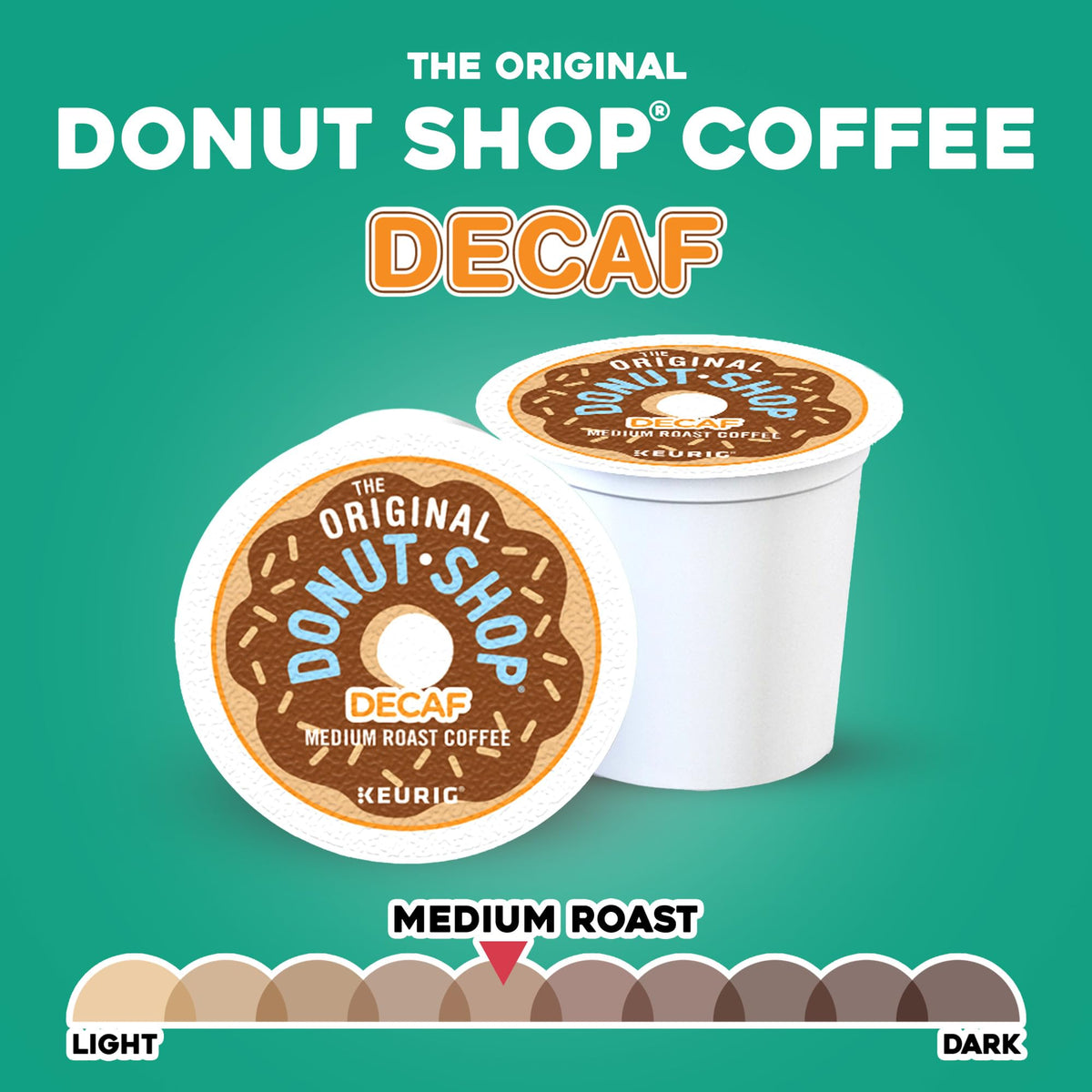 The Original Donut Shop Decaf K-Cup Pods - Medium Roast, 48 Count (Keurig Compatible)