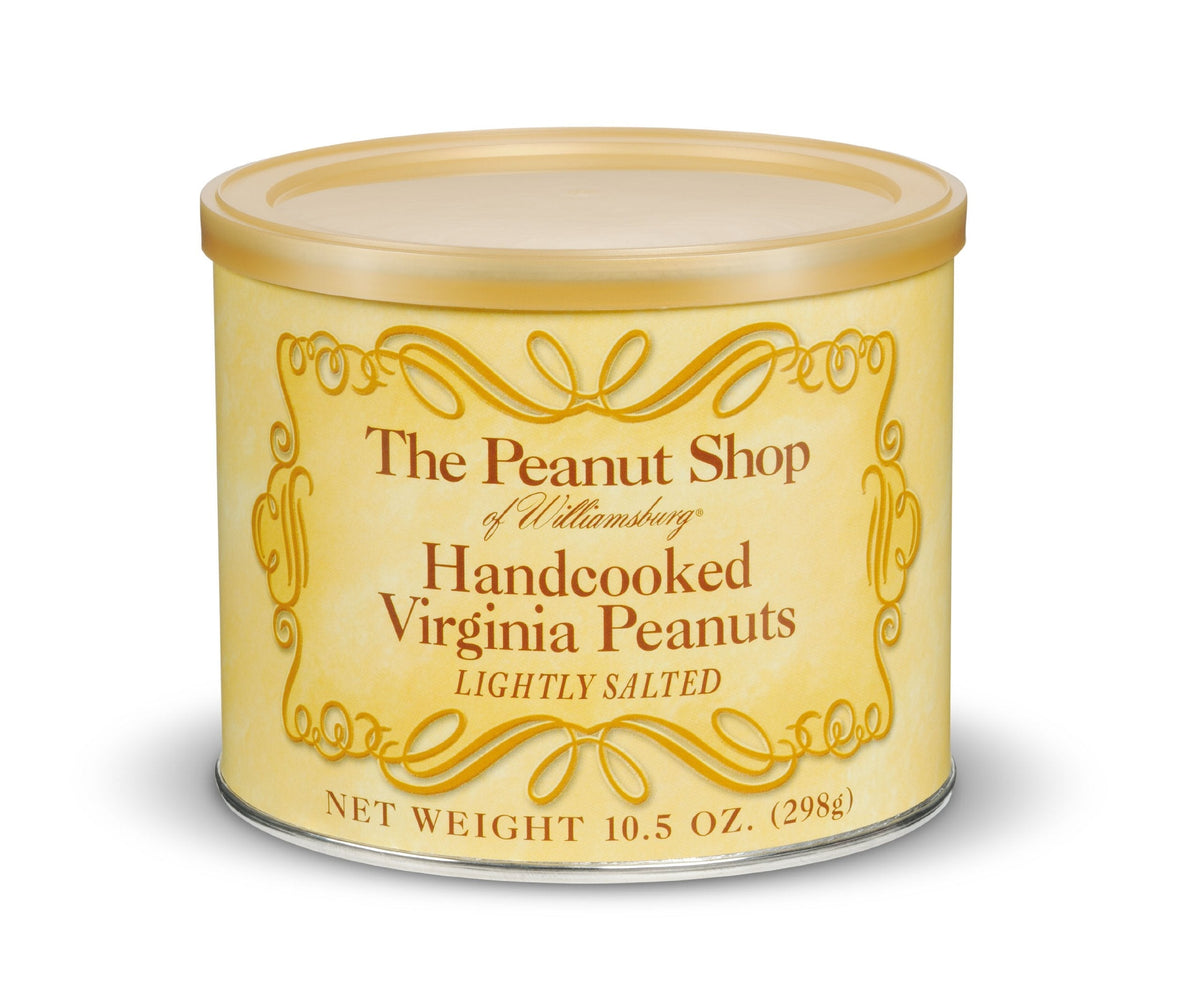 The Peanut Shop of Williamsburg Handcooked Lightly Salted Virginia Peanuts – 10.5 oz Tin Pack of 3