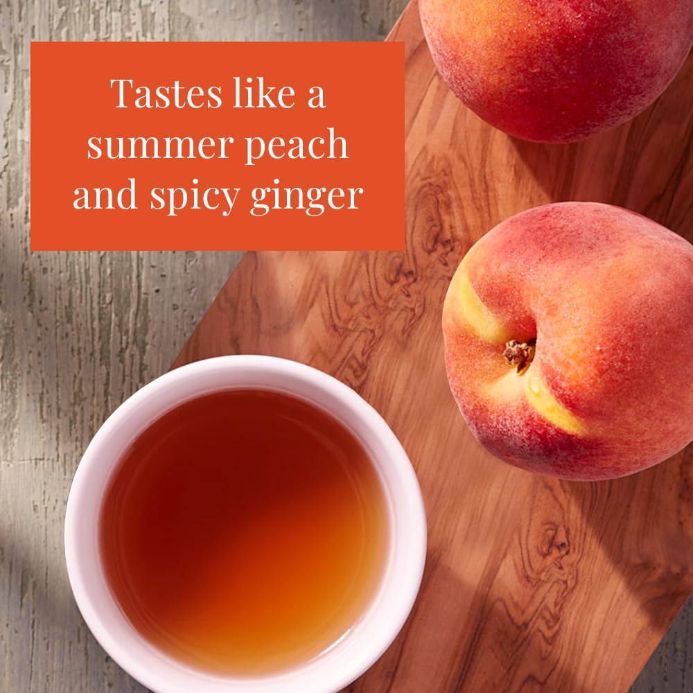 The Republic of Tea Ginger Peach Black Tea – Caffeinated, 100-Count Refill Pack