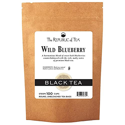 The Republic of Tea: Wild Blueberry Tea, Super Refill – 100 Black Tea Bags, Caffeinated