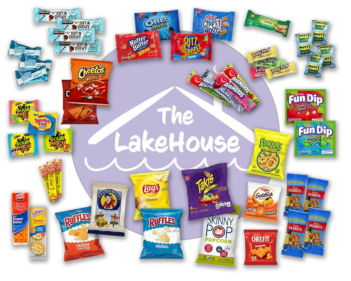 The LakeHouse Chips Variety Pack 50 Count – Gift Baskets for College, Office, and Home