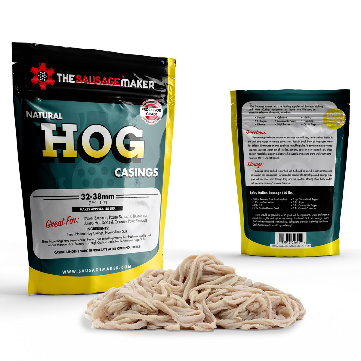The Sausage Maker Natural Hog Casings 32-38mm – Edible, 25+ Lb Stuffing, Home Pack-2