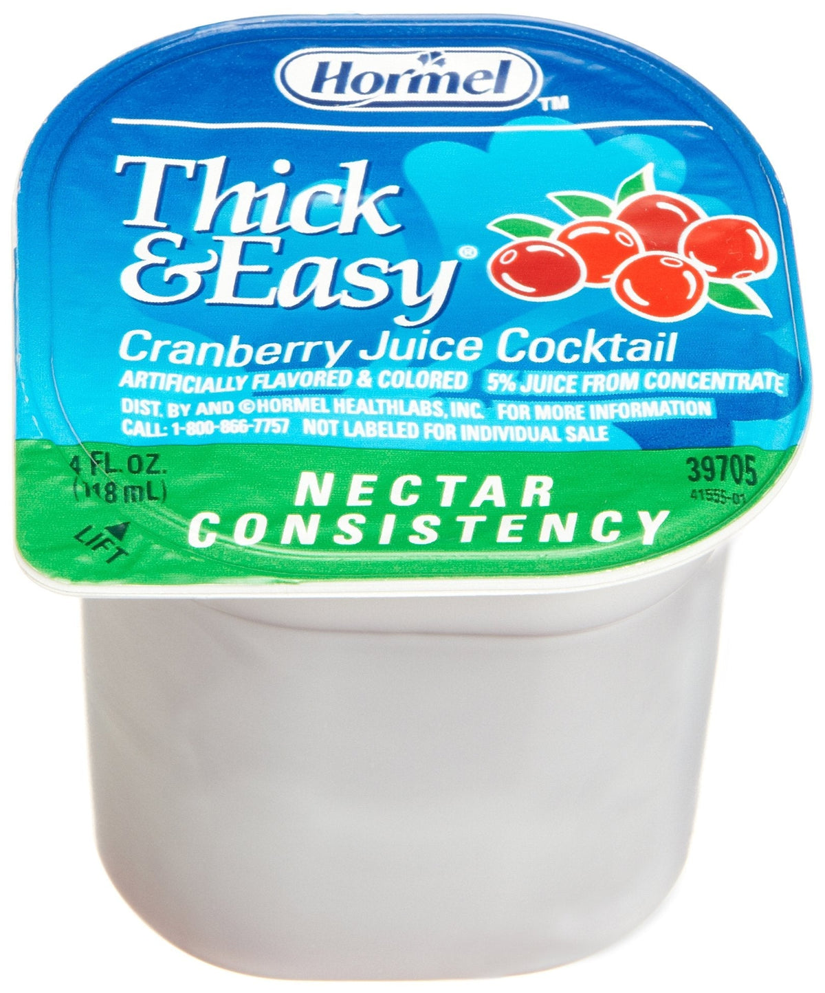 Thick & Easy Thickened Cranberry Juice Cocktail – IDDSI Level 2 Nectar, 24-Pack, Ready-to-Drink