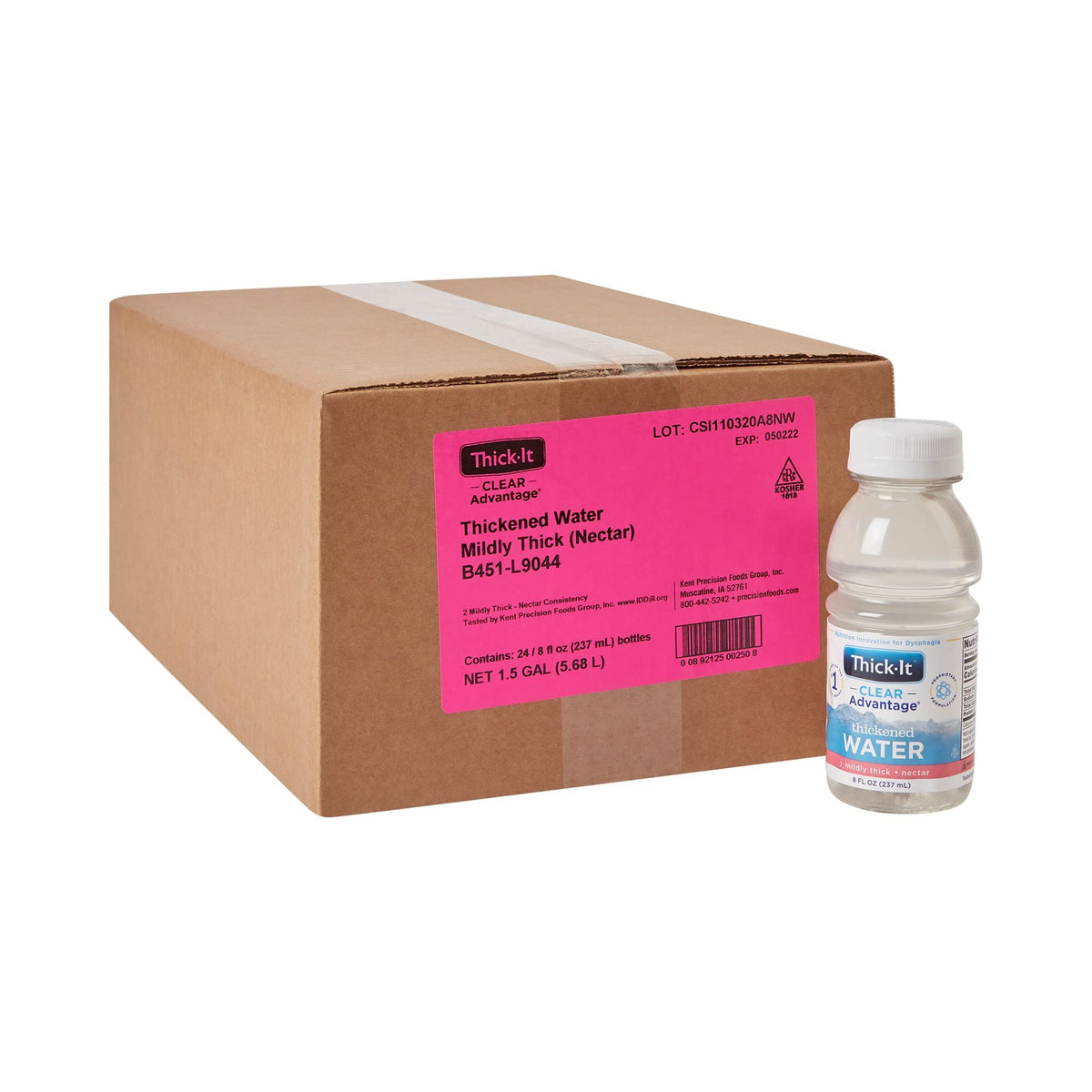 Thick-It Clear Advantage Mildly Thick Water — Nectar Consistency, Ready-to-Drink Hydration (24 x 8 oz)