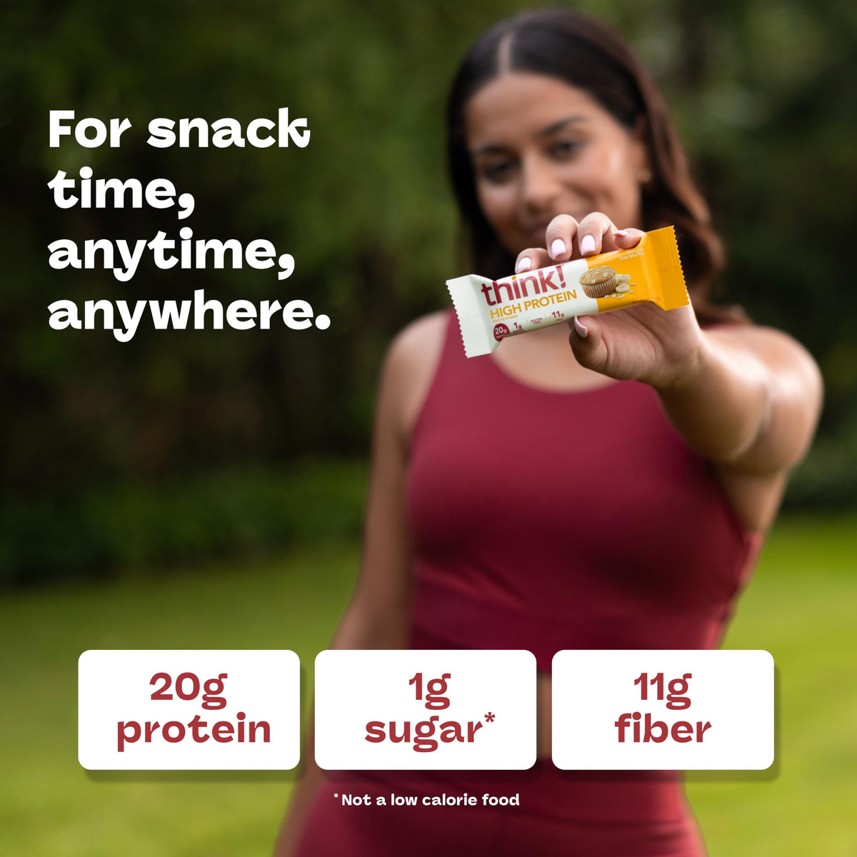 think! Banana Oat Muffin Bar – Gluten Free, 20g Protein, 11g Fiber, 1g Sugar | 10 Count