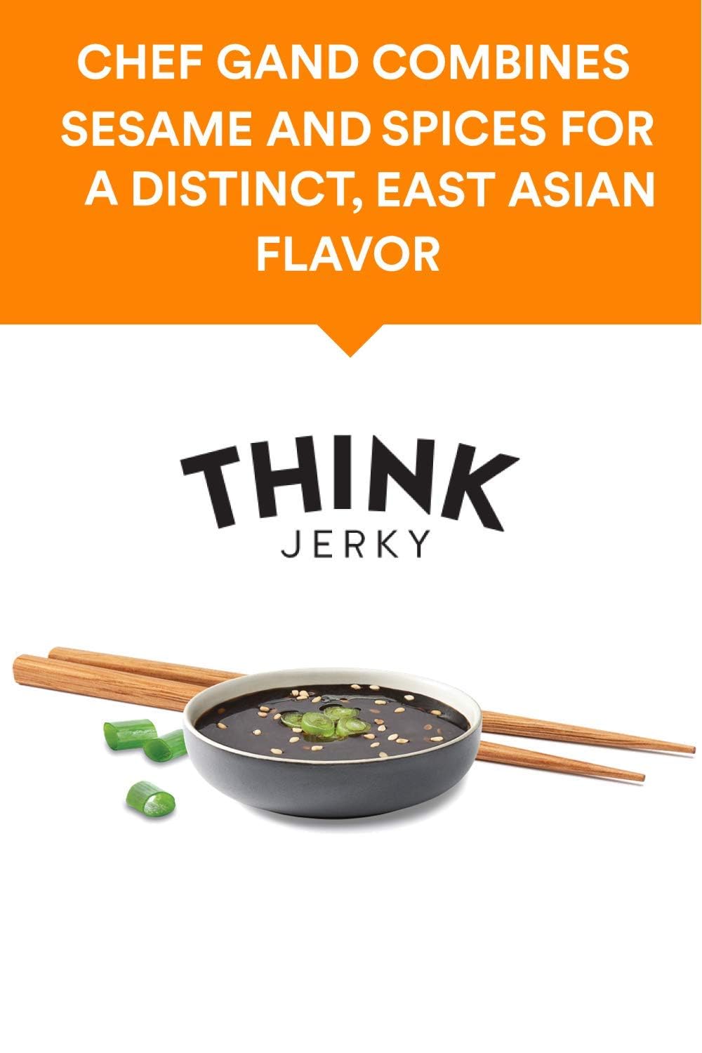 Think Jerky Sesame Teriyaki Beef Jerky – Grass-Fed, Gluten Free, High Protein (1 oz x8)