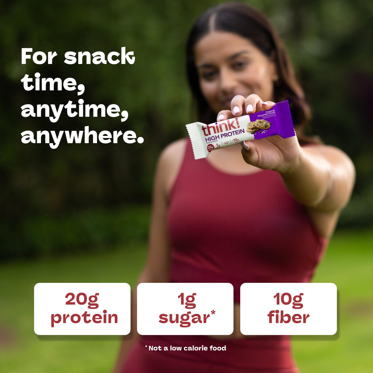 think! Protein Bars – Oatmeal Chocolate Chunk | Gluten Free, 20g Protein, 10g Fiber