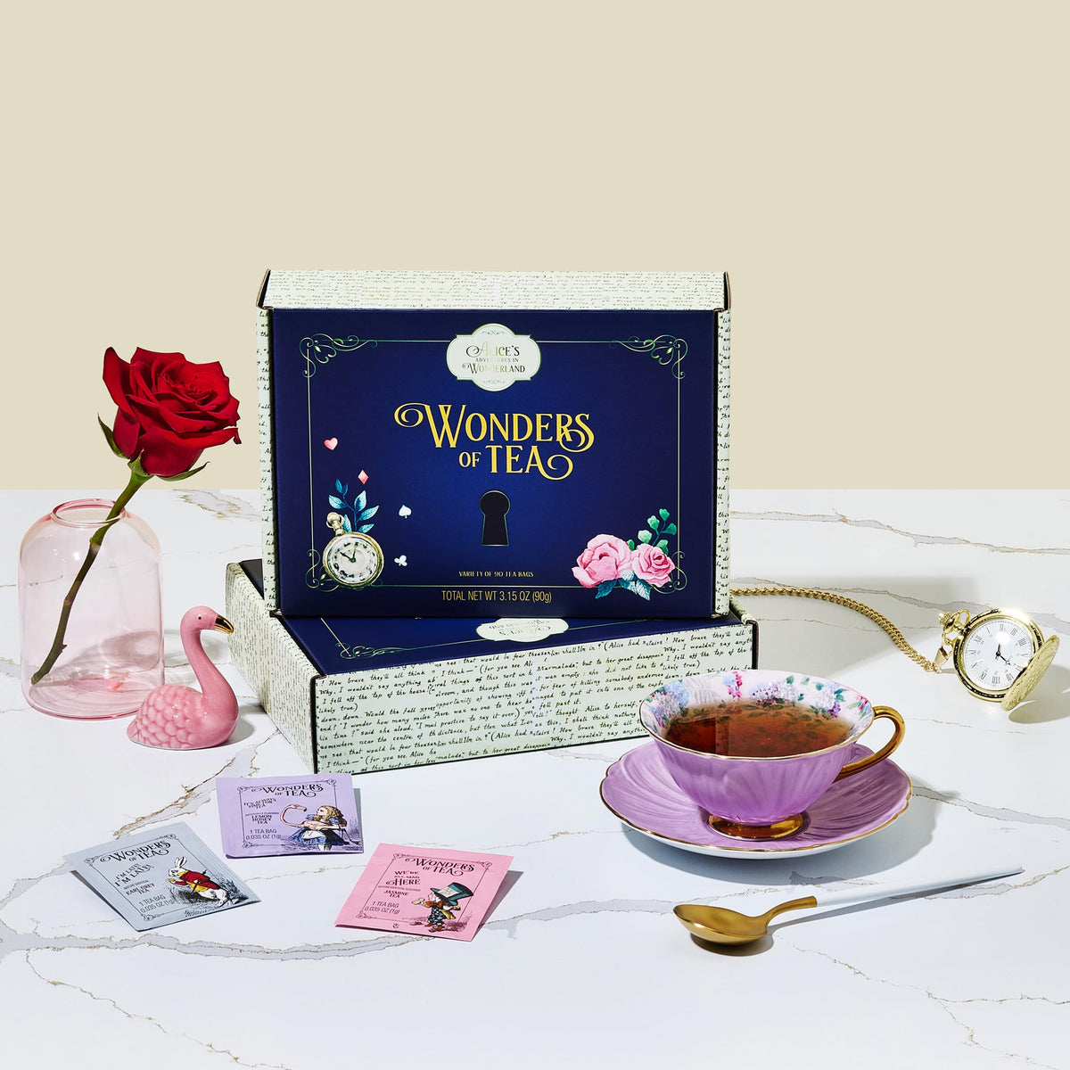 Thoughtfully Alice’s Adventures in Wonderland Tea Gift Set – 90 Bags, 6 Flavors