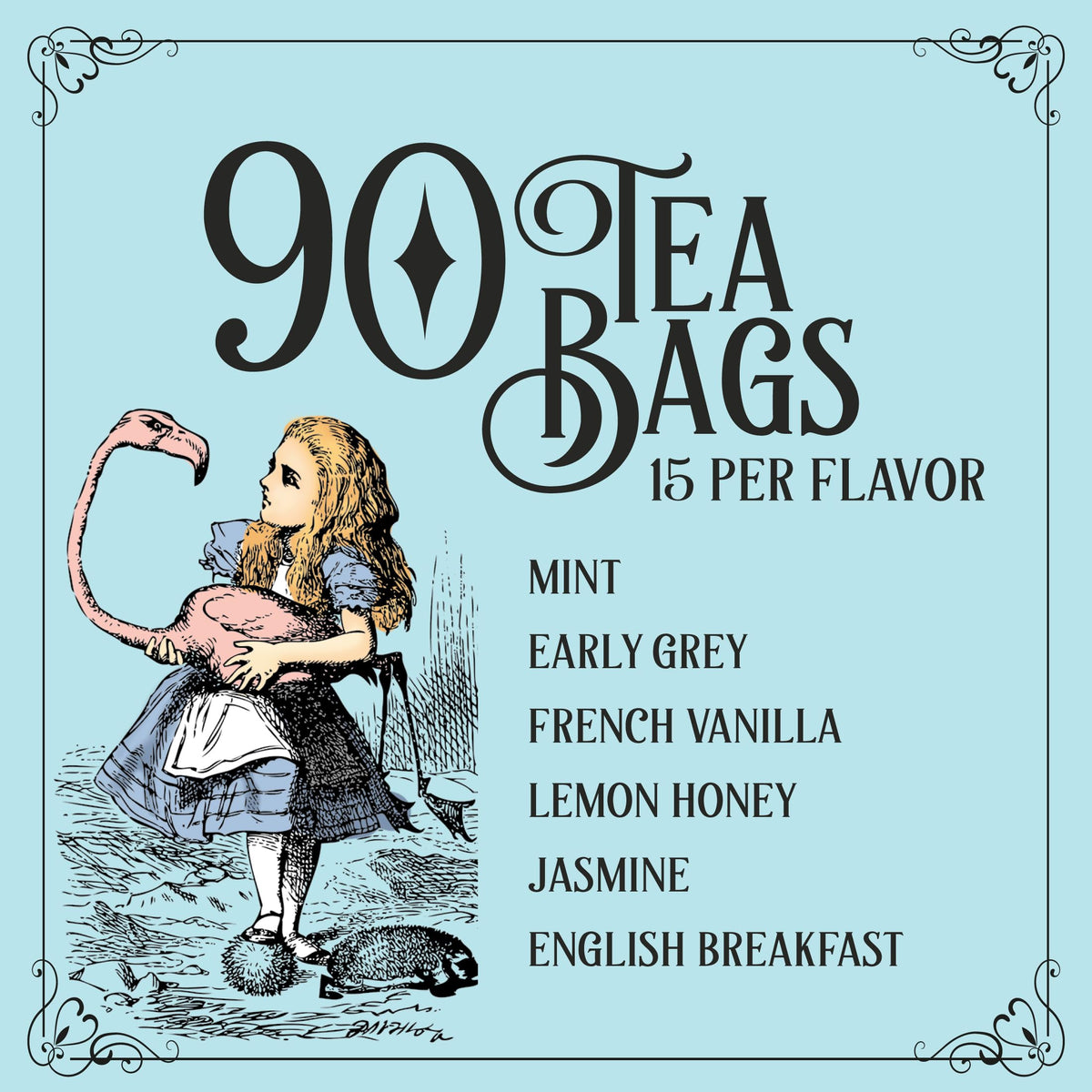 Thoughtfully Alice’s Adventures in Wonderland Tea Gift Set – 90 Bags, 6 Flavors