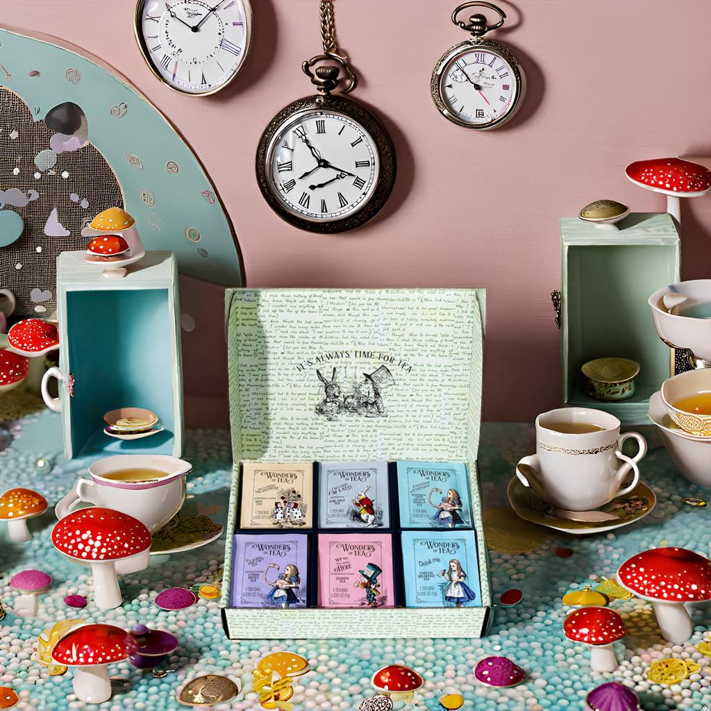 Thoughtfully Alice’s Adventures in Wonderland Tea Gift Set – 90 Bags, 6 Flavors